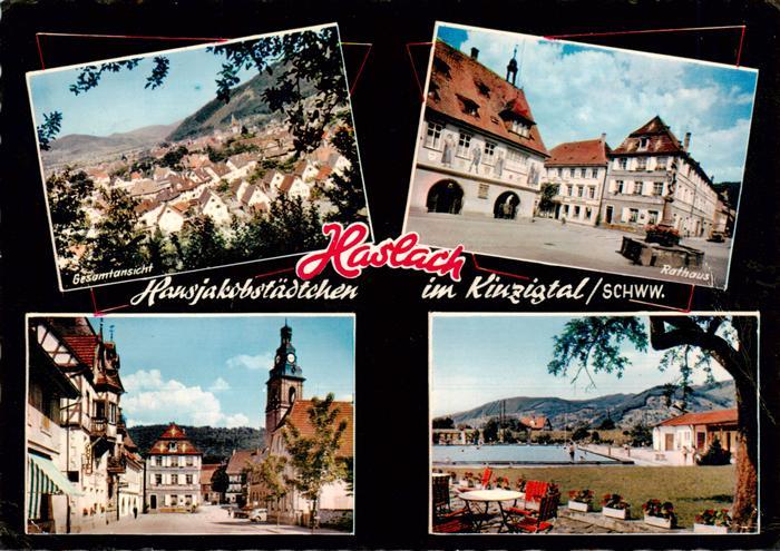 Haslach Kinzigtal Panorama Rathaus Ortspartie Schwimmbad