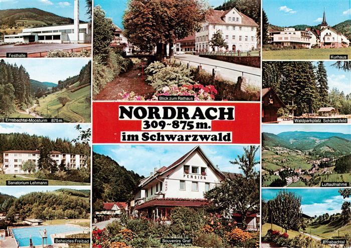 Nordrach Festhalle Ernsbachtal Sanatorium Lehmann Freibad Rathausblick Souvenirs