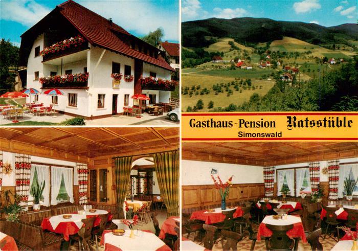 Simonswald Simonswaeldertal Gasthaus Pension Ratsstueble Gastraeume Panorama