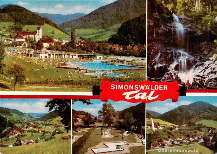 Simonswaeldertal Simonswald Freibad Wasserfall Panorama Minigolf Teilansicht