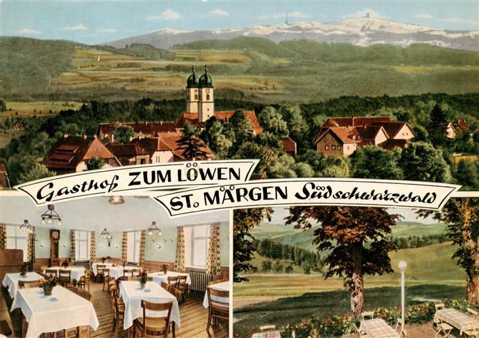St Maergen Panorama Kirche Gasthof Zum Loewen Gaststube Terrasse