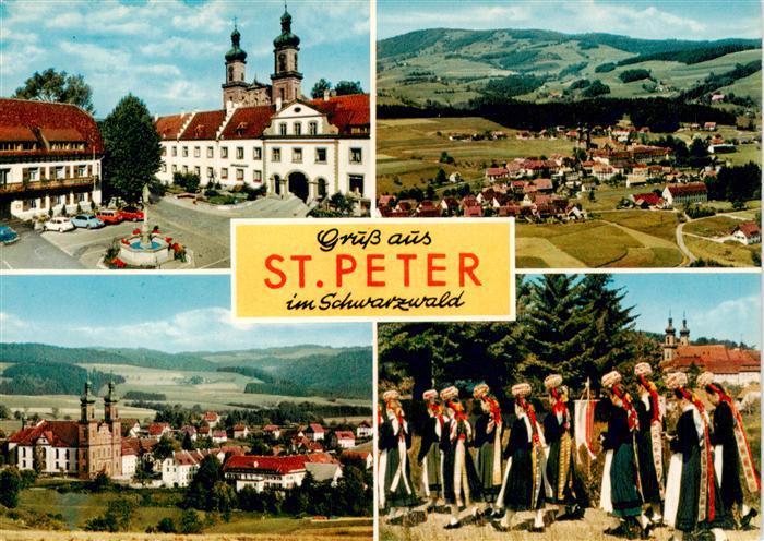 St Peter Schwarzwald Marktplatz Fliegeraufnahme Kirche Trachten