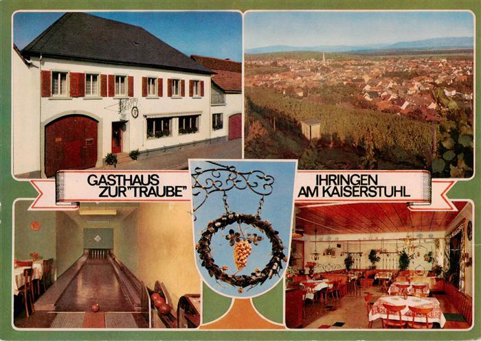 Ihringen Kaiserstuhl Gasthaus zur Traube Kegelbahn Gastraum Panorama
