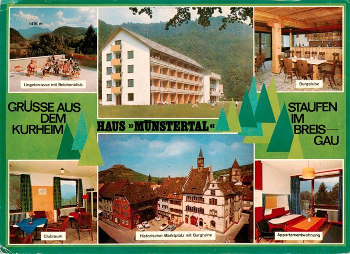 Staufen  Breisgau Kurheim Haus Muenstertal Liegeterrasse Burgstube Clubraum Mark