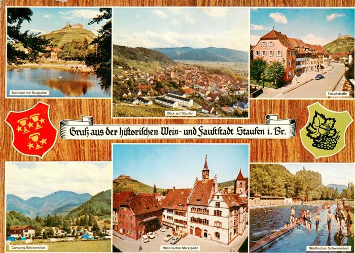 Staufen  Breisgau Stadtsee Burgruine Panorama Hauptstrasse Camping Belchenblick