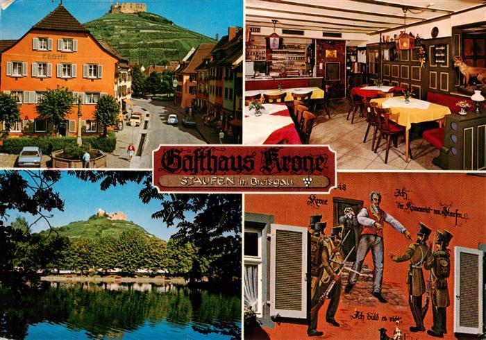 Staufen  Breisgau Gasthaus Krone Gastraum Burgruine