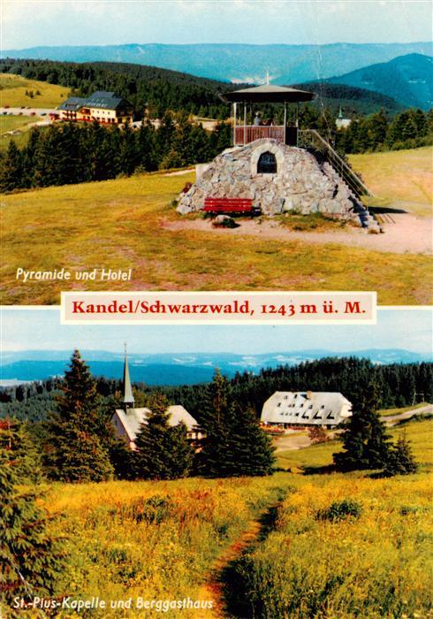 Kandel Breisgau Pyramide und Hotel St Pius Kapelle und Berggasthaus