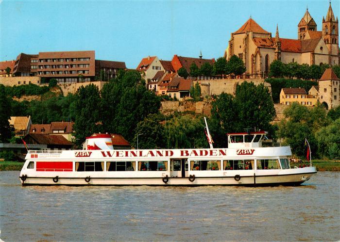 Breisach Rhein Stephansmuenster Fahrgastschiff Weinland Baden