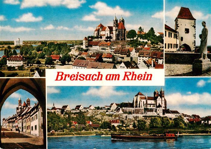 Breisach Rhein Panorama mit Stephansmuenster Hagenbachtor Rheintordurchblick Rhe