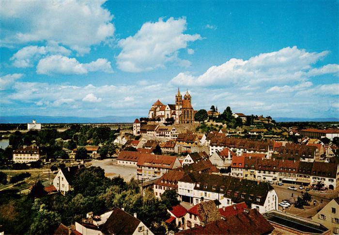 Breisach Rhein Panorama mit Marktplatz und Stephansmuenster