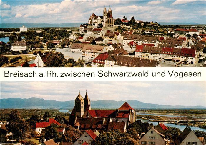 Breisach Rhein Panorama mit Marktplatz und Stephansmuenster