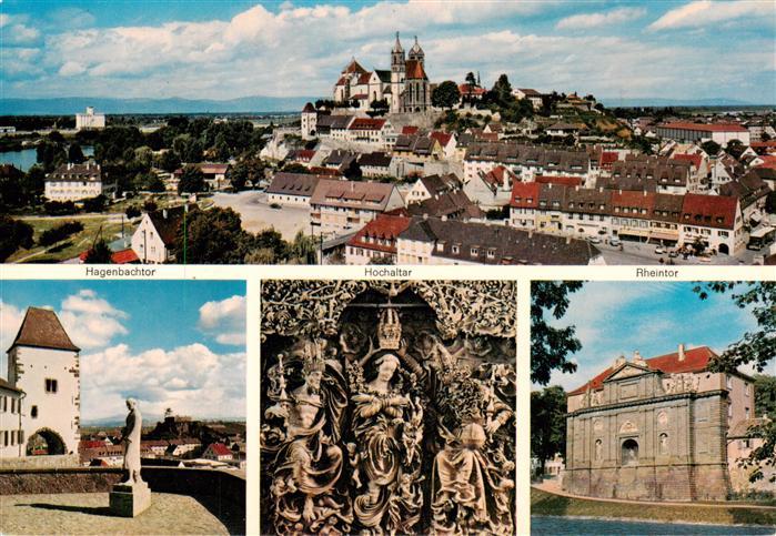 Breisach Rhein Panorama mit St. Stephansmuenster Fresken Denkmal Statue