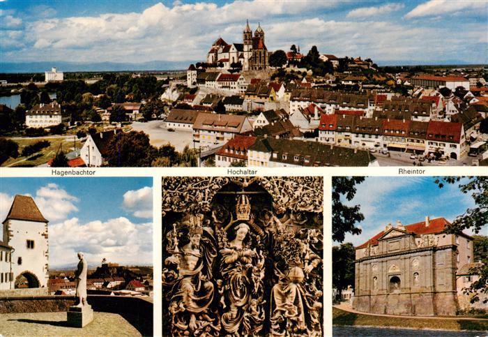 Breisach Rhein Panorama mit St. Stephansmuenster Fresken Denkmal Statue