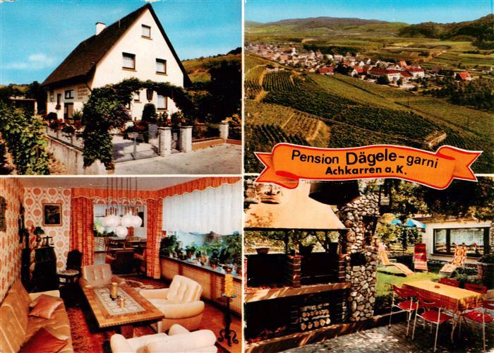 Achkarren Pension Daegele Gastraum Kamin Panorama