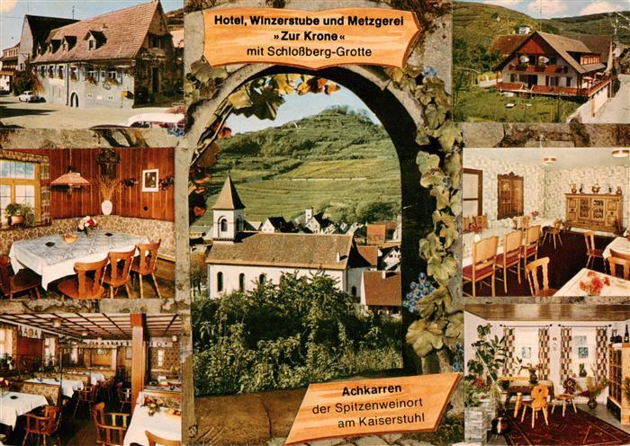 Achkarren Hotel Restaurant Cafe Winzerstube Zur Krone mit Schlossberg Grotte Gas