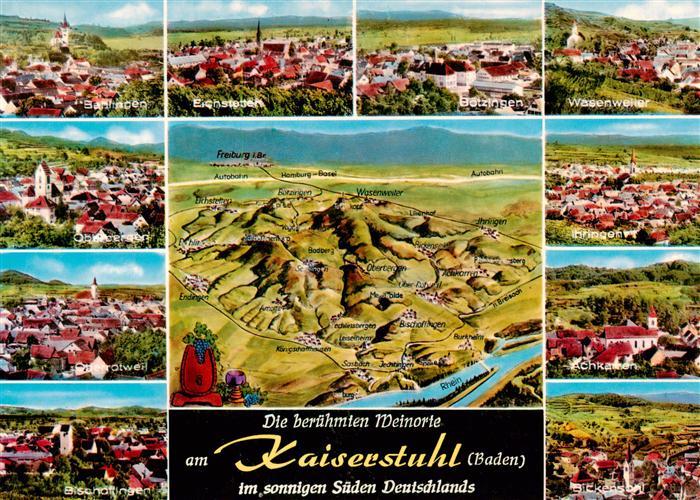 Kaiserstuhl Region mit den Weinorten Bahlingen Oberrotweil Oberbergen Bischoffin