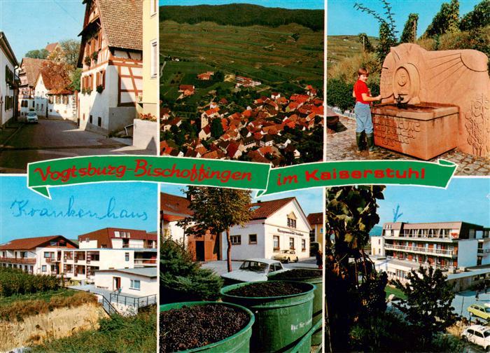 Bischoffingen Dorfstrasse Panorama Brunnen Krankenhaus Winzergenossenschaft