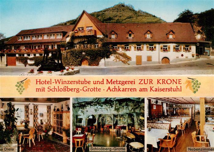 Achkarren Hotel Restaurant Cafe Winzerstube Zur Krone mit Schlossberg Grotte Gas