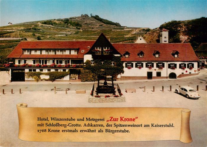 Achkarren Hotel Restaurant Cafe Winzerstube Zur Krone mit Schlossberg Grotte
