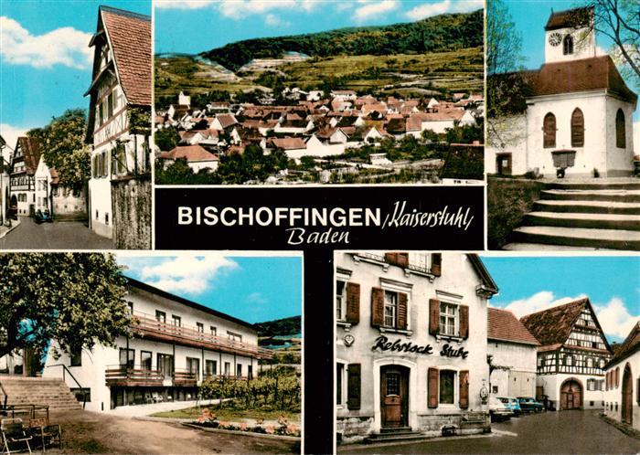 Bischoffingen Dorfstrasse Panorama Kirche Gasthaus Rebstock Stube