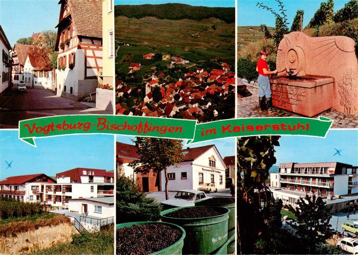 Bischoffingen Dorfstrasse Panorama Brunnen Weinlese Gasthaus