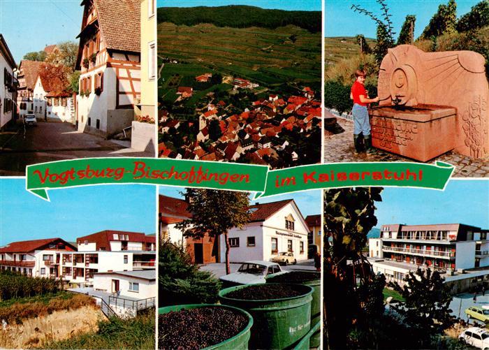 Bischoffingen Dorfstrasse Panorama Brunnen Weinlese Gasthaus