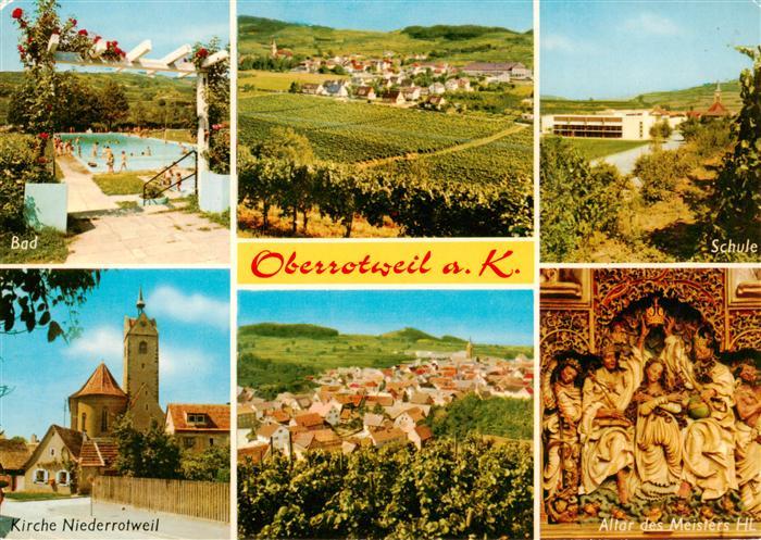 Oberrotweil Freibad Panorama Schule Kirche Niederrotweil Altar des Meisters