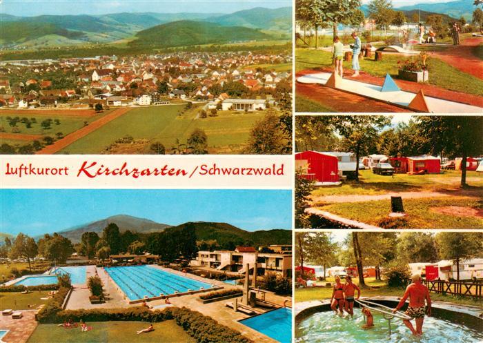 Kirchzarten Fliegeraufnahme Minigolf Freibad Camping Wassertreten
