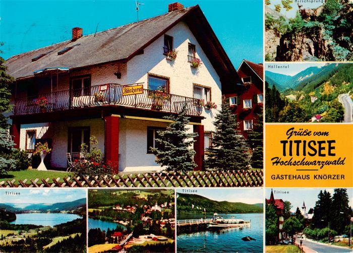 Titisee-Neustadt Gaestehaus Knoerzer Baeckerei Tagescafe Partien am Titisee Hoel