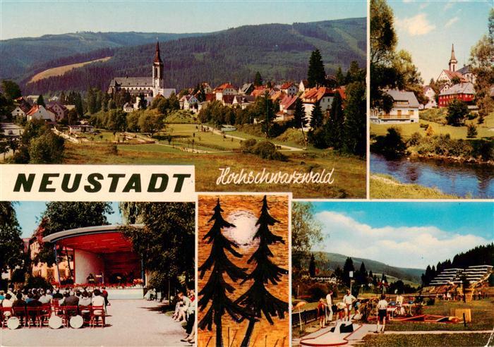 Neustadt  Schwarzwald Titisee-Neustadt Panorama mit Kirche Kurkonzert Minigolf