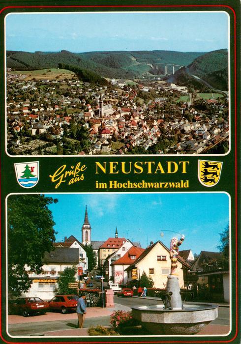 Neustadt  Schwarzwald Titisee-Neustadt Fliegeraufnahme Stadtplatz mit Brunnen