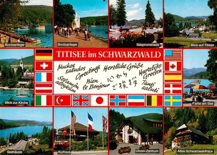 Titisee-Neustadt Bootsanleger Seepromenade Titiseepartie Kirche Seehaeusle Kurha