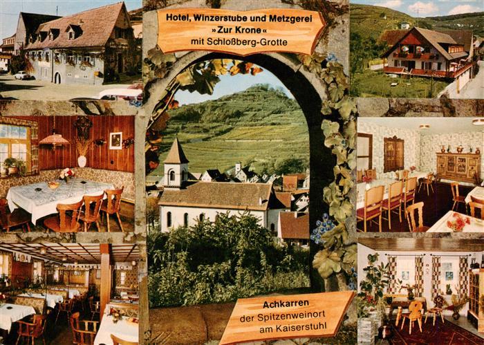 Achkarren Hotel Restaurant Cafe Winzerstube Zur Krone mit Schlossberg Grotte Gas