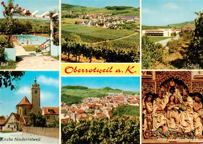 Oberrotweil Freibad Panorama Schule Kirche Niederrotweil Altar des Meisters