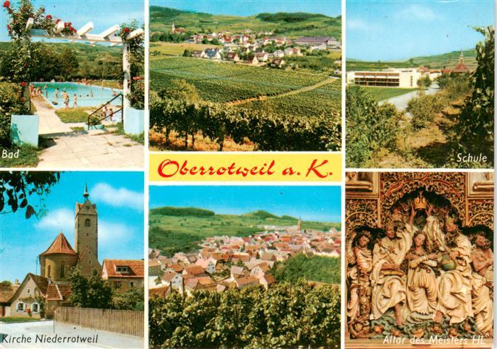 Oberrotweil Freibad Panorama Schule Kirche Niederrotweil Altar des Meisters