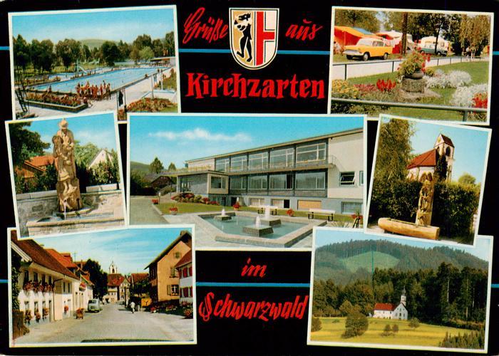Kirchzarten Freibad Brunnen Ortsstrasse Schule Kirche Panorama