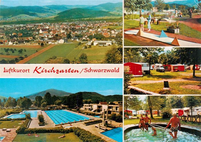 Kirchzarten Fliegeraufnahme Freibad Minigolf Camping Wassertreten