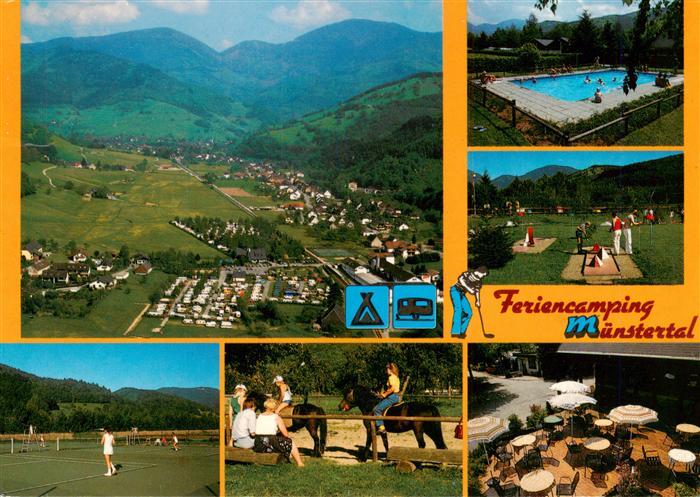 Muenstertal Schwarzwald Fliegeraufnahme Feriencamping Muenstertal Freibad Minig