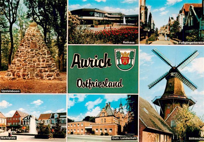 Aurich Ostfriesland Upstalsboom Rathaus Fussgaengerzone Marktplatz Ostfr Landsch