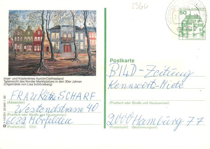 Aurich Ostfriesland Teilansicht des Norder Marktplatzes in den 30er Jahren oelge