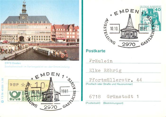 Emden  Ostfriesland Anlegestelle Fahrgastschiff