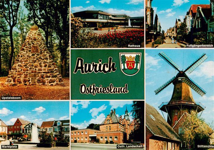 Aurich Ostfriesland Upstalsboom Rathaus Fussgaengerzone Marktplatz Ostfr Landsch