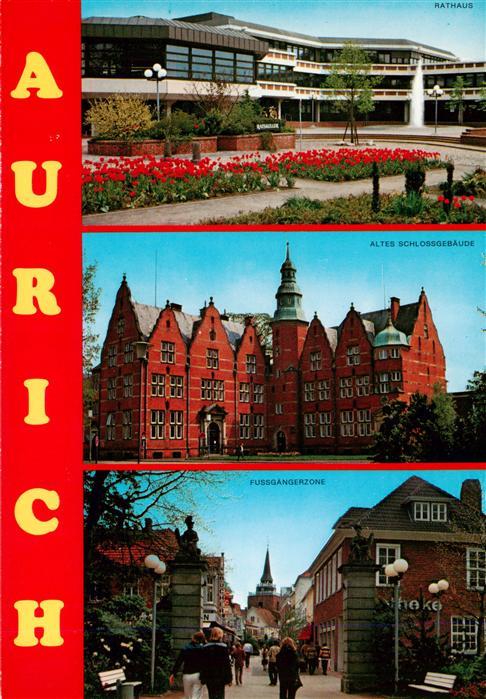 Aurich Ostfriesland Rathaus Altes Schlossgebaeude Fussgaengerzone