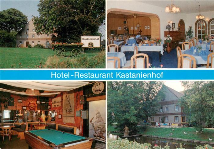 Krummhoern Hotel Restaurant Kastanienhof Gastraum Billardzimmer Park