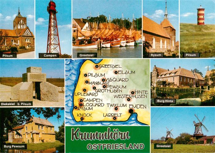 Krummhoern Pilsum Campen Greetsiel Rysum Leuchtturm Diekskiel Burg Pewsum Burg H