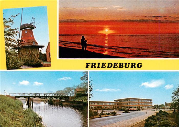 Friedeburg Ostfriesland Muehle Abendstimmung Bruecke Sanatorium