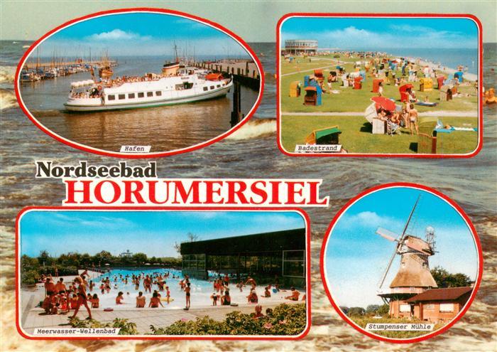 Horumersiel Wangerland Hafen Badestrand Meerwasser Wellenbad Stumpenser Muehle