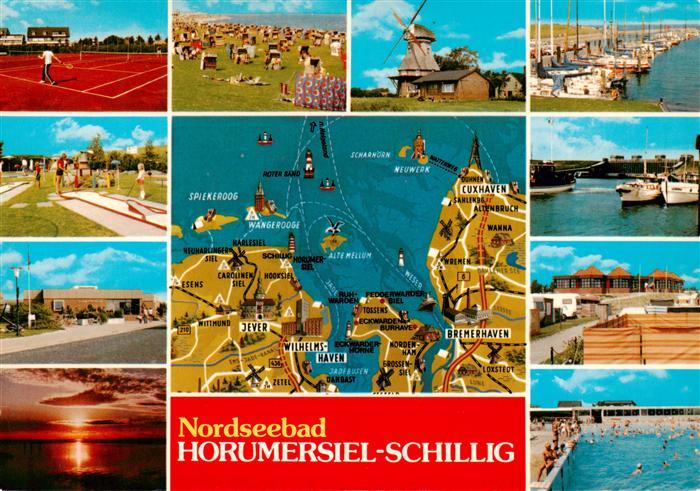 Schillig Horumersiel Nordseebad Tennis Strand Muehle Bootshafen Minigolf Abendst