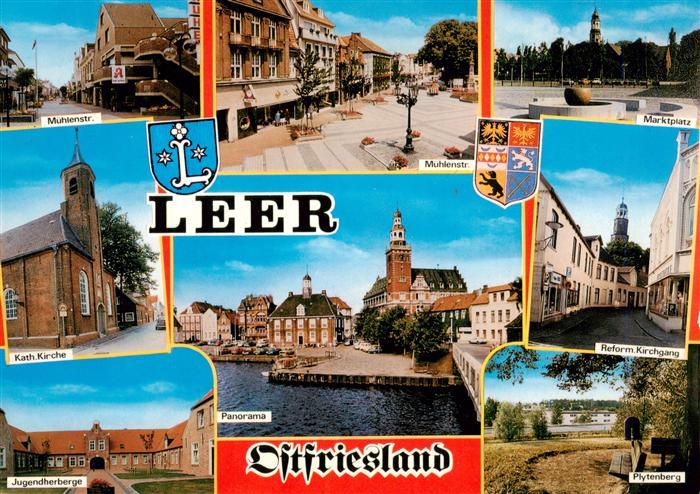 Leer Ostfriesland Muehlenstr Kath Kirche Jugendherberge Marktplatz Panorama Refo