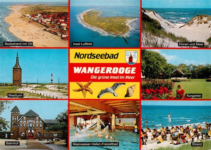 Wangerooge Wangeroog Nordseebad Badestrand Fliegeraufnahme Duenen Westturm Bahnh